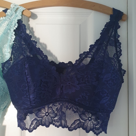 BNWT Two Pack of Lace Blue/Turquoise/Aqua/Navy Bralettes from Pep & Co - Picture 6 of 13